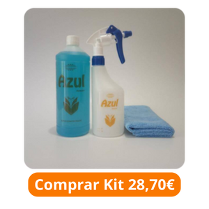 kit de limpeza e higienização com 1 Azul de litro + pulverizador + pano microfibras 350 gsm