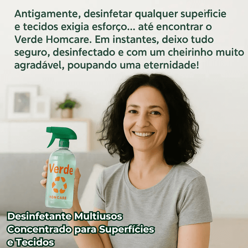 Desinfetante Multiusos Concentrado para Superfícies e Tecidos Verde Homcare