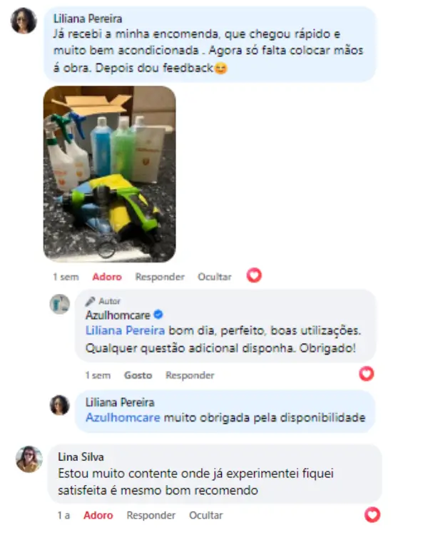 Comentário real - Cliente recebeu encomenda