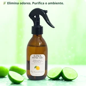 Ambientador e purificador de ar Lima HomCare 200 ml – elimina odores e purifica o ambiente com aroma cítrico natural.